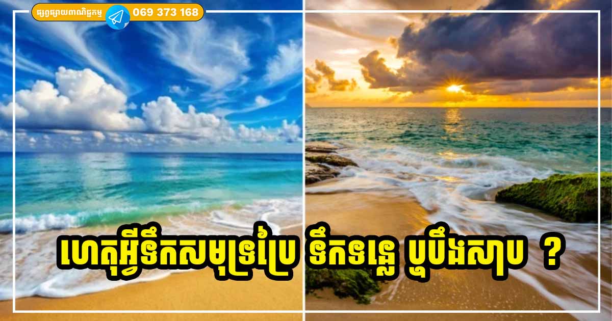 ធ្លាប់ឆ្ងល់អត់? ហេតុអ្វីទឹកសមុទ្រប្រៃ តែទឹកទន្លេ ឬទឹកបឹងសាប?