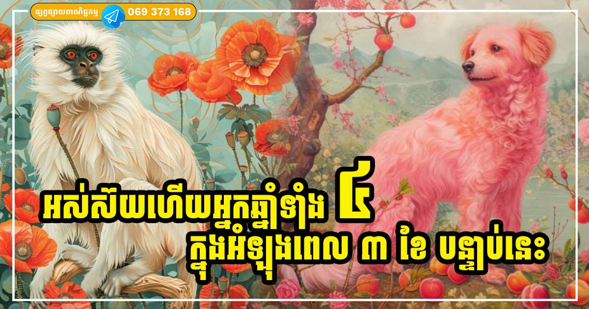 អស់ស៊យហើយ! អ្នកឆ្នាំទាំង ៤ ត្រៀមខ្លួន ក្ដាប់ឱកាស ៣ ខែនេះឱ្យបានល្អ ដើម្បីផ្លាស់ប្ដូរគ្រោះ ទៅជាលាភ បង្កើនទ្រព្យ ប្រមូលលុយមកវិញ